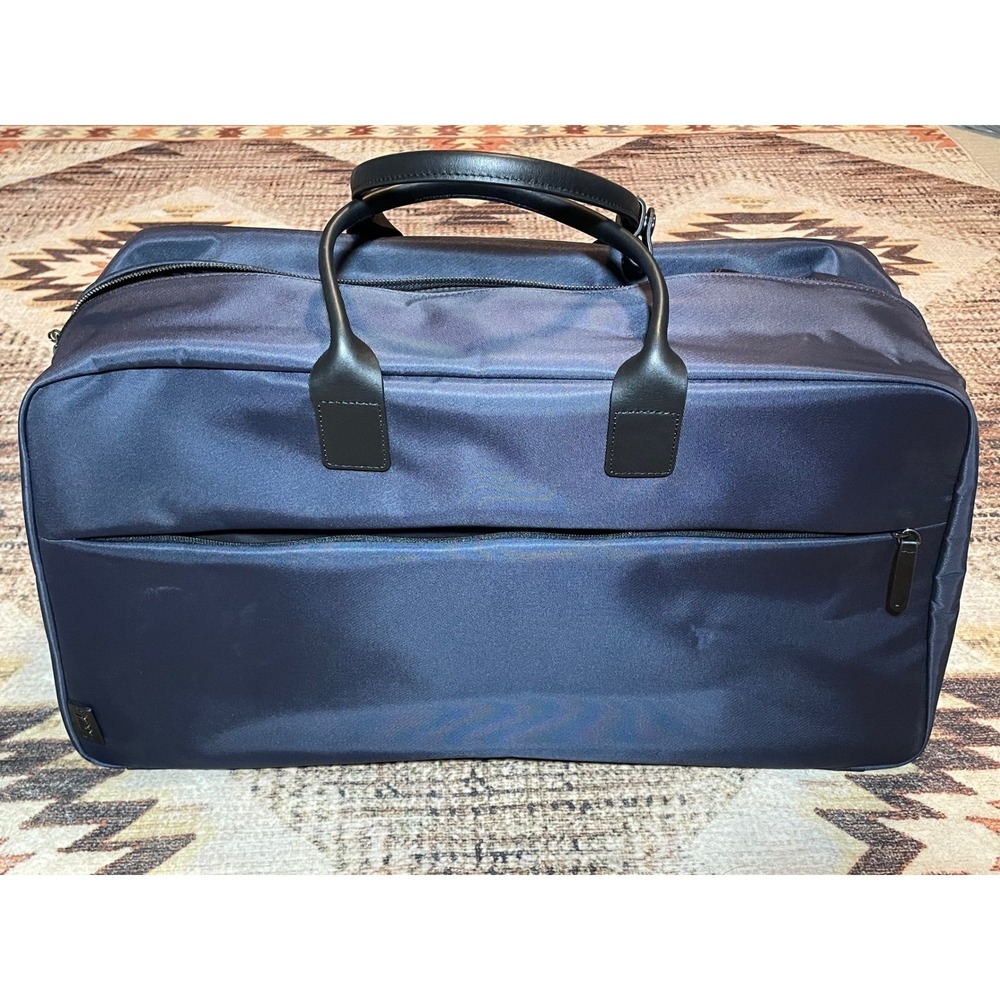 July Carry Me Weekender Bag Navy Blue Nylon Leather Travel Duffel Bag Carry-On